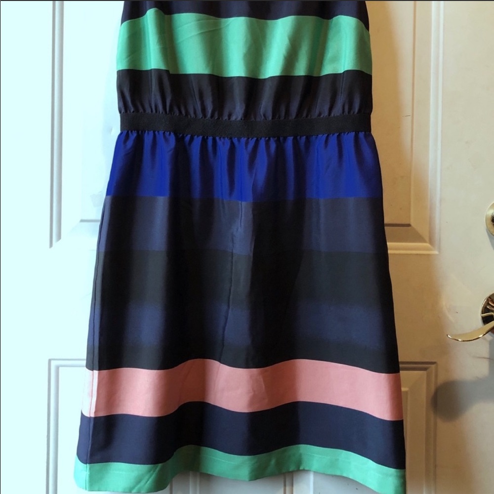 2/$22❤️ Loft Dress in Teal, Blue & Peachy Coral - Picture 6 of 8